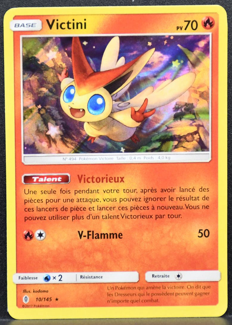 Pokémon Victini French Sun & Moon: Guardians Rising 10/145 MP Holofoil French