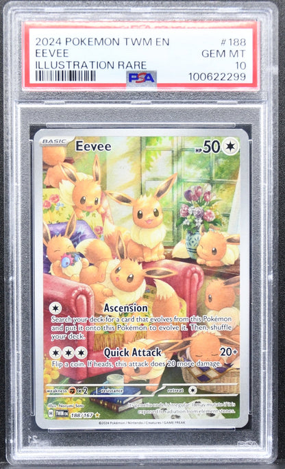 Pokémon Twilight Masquerade Eevee 188/167 Illustration Rare Holofoil PSA 10