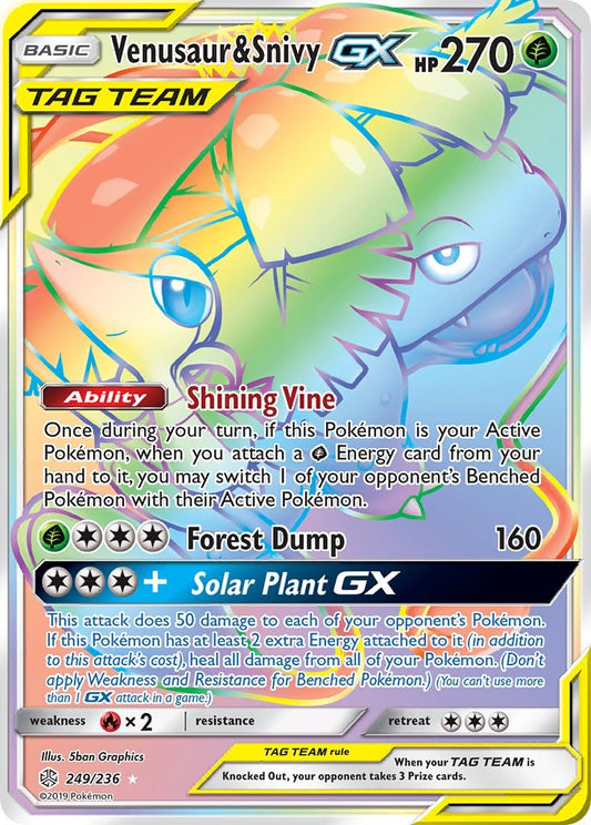 Venusaur & Snivy GX (Secret) [SM12 - 249/236]