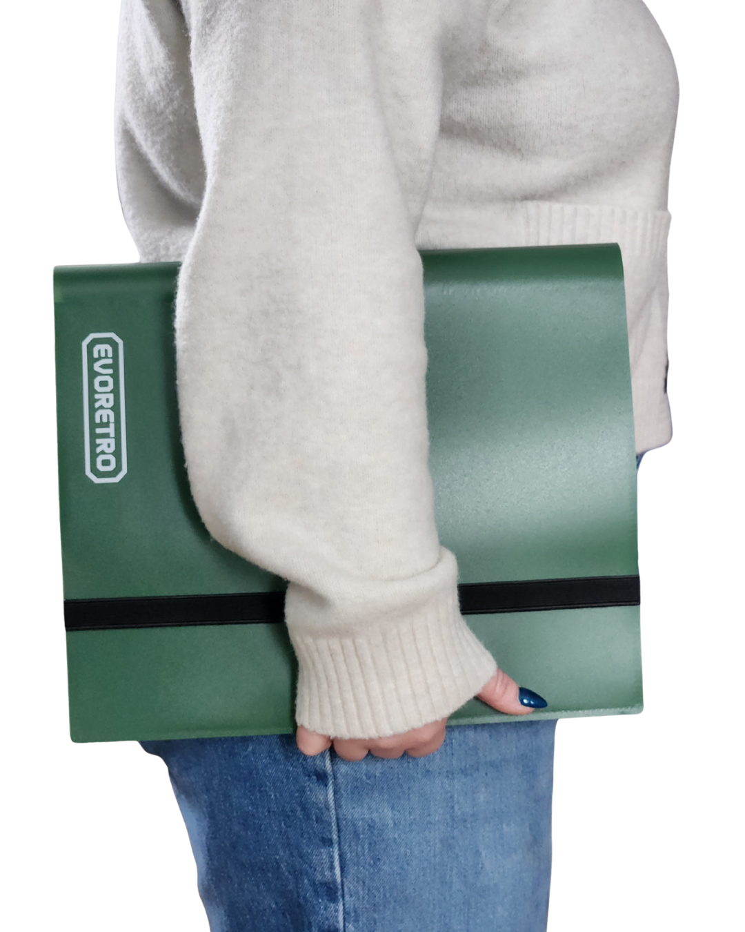 EVORETRO 9 Pocket Card Flex Portfolio | 360 Card Collector Folio Binder - Green