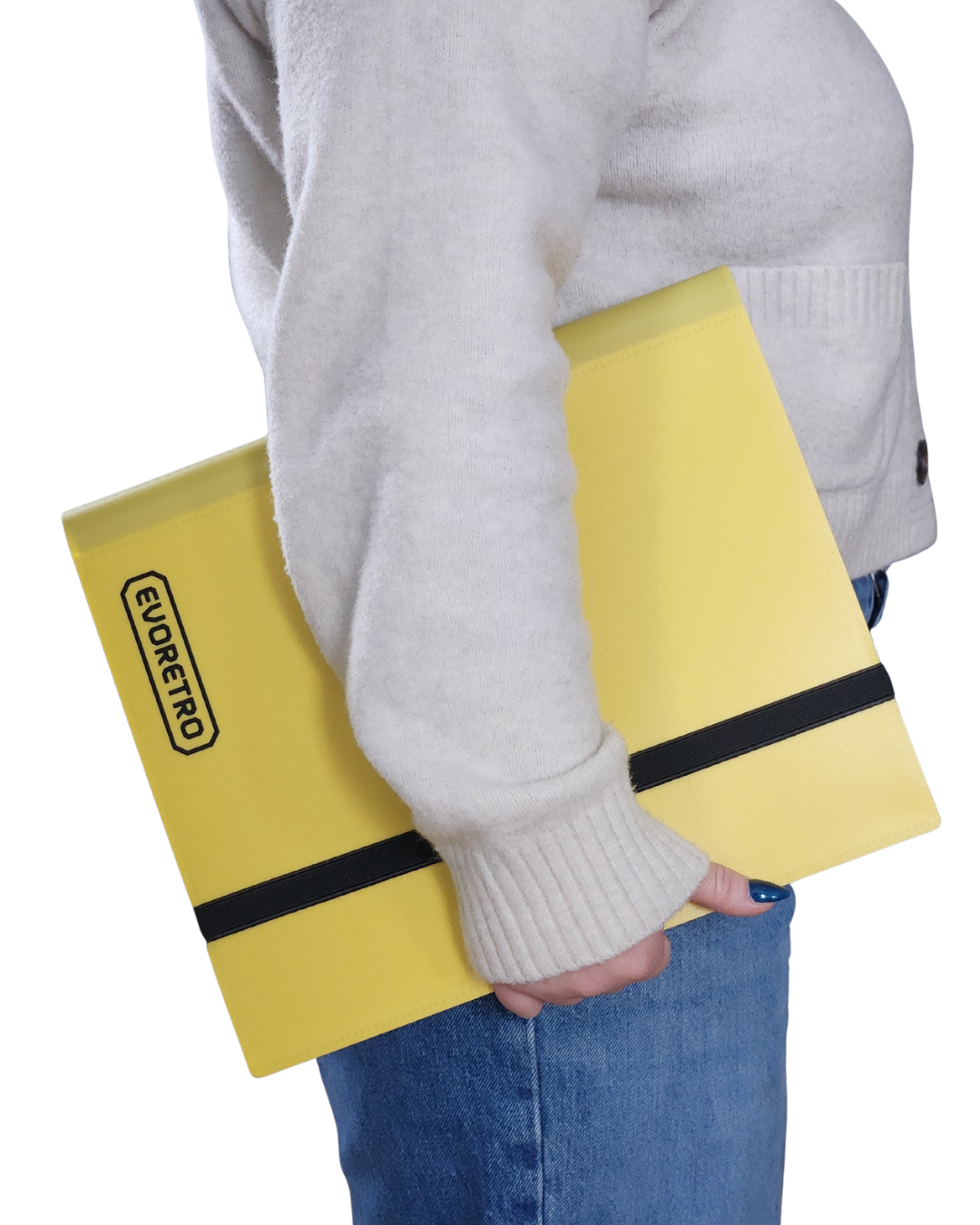 EVORETRO 9 Pocket Card Flex Portfolio | 360 Card Collector Folio Binder - Yellow