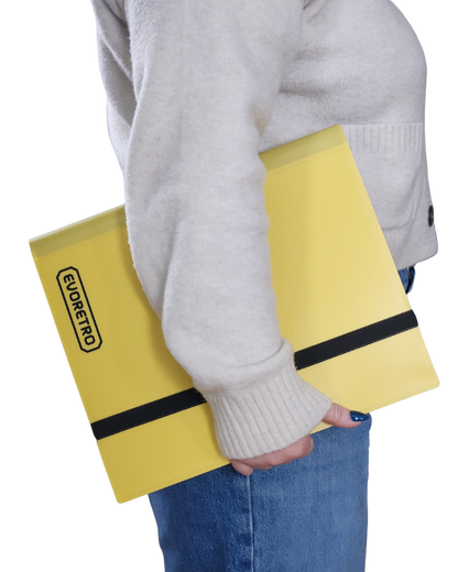 EVORETRO 9 Pocket Card Flex Portfolio | 360 Card Collector Folio Binder - Yellow