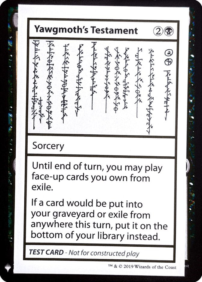 Yawgmoth's Testament [CMB1 - N/A]