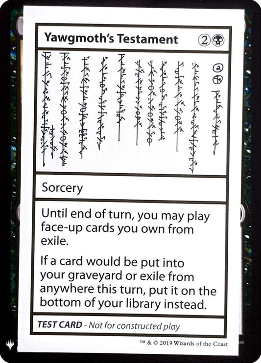 Yawgmoth's Testament [CMB1 - N/A]