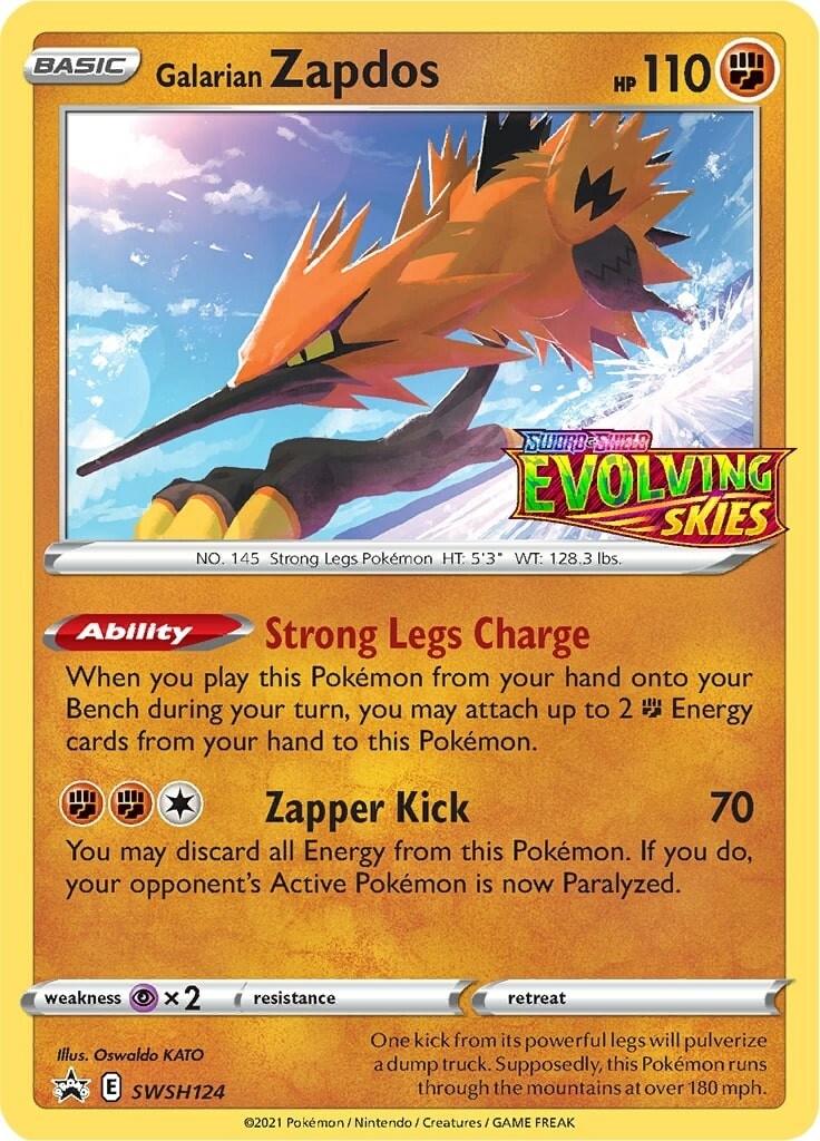 Galarian Zapdos - SWSH124 (Prerelease)