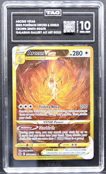 Pokémon Crown Zenith: Galarian Gallery Arceus VSTAR Secret GG70 Holofoil TAG 10