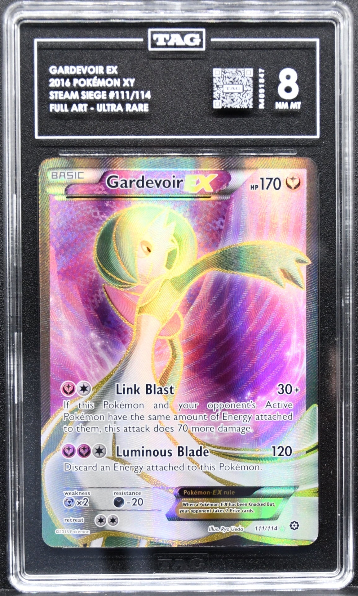 Pokémon Steam Siege Gardevoir Ex (Full Art) 111/114 Ultra Rare Holofoil TAG 8