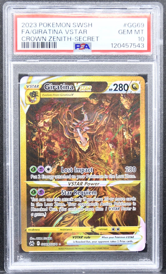 Pokémon Crown Zenith: Galarian Gallery Giratina VSTAR  GG69/GG70 Holofoil PSA 10