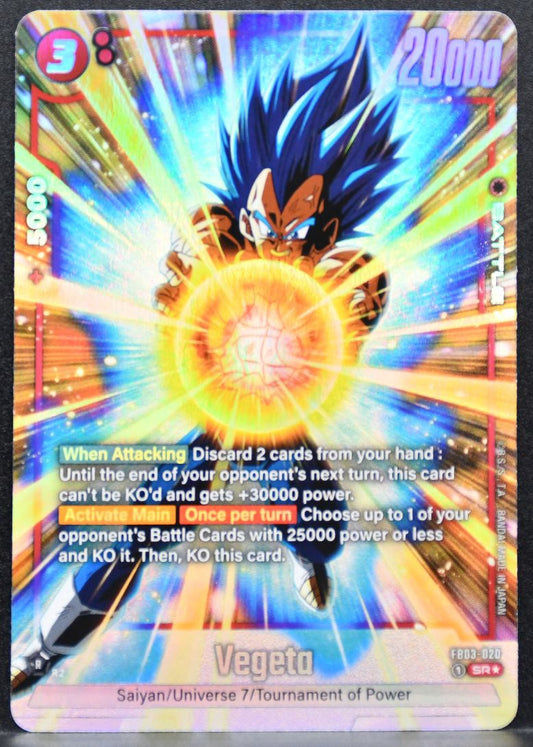 Dragonball Vegeta Alternate Art Dragon Ball Fusion World Raging Roar FB03-020 NM