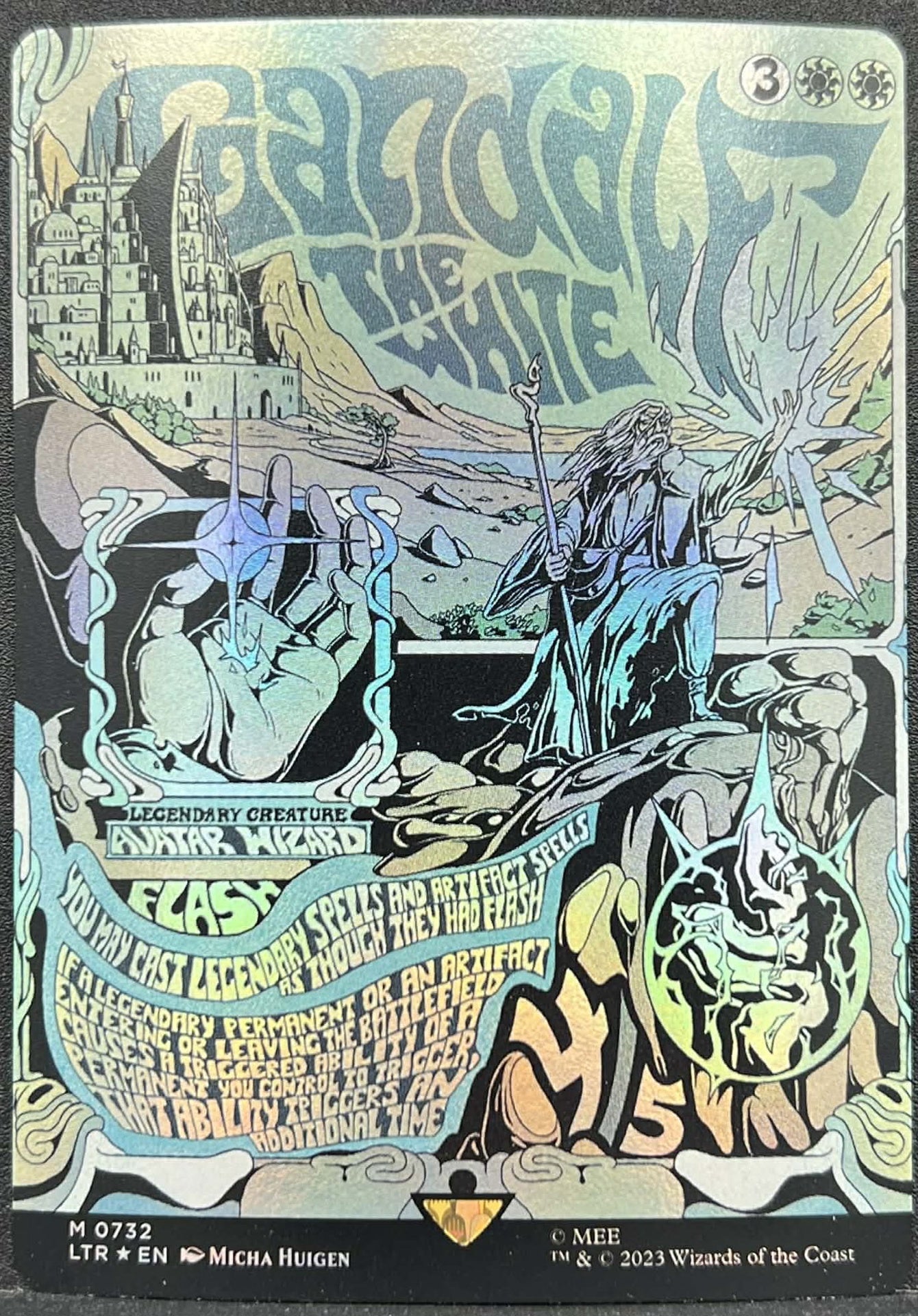 MTG Gandalf the Whiter Poster Borderless Foil Lord of the Rings NM