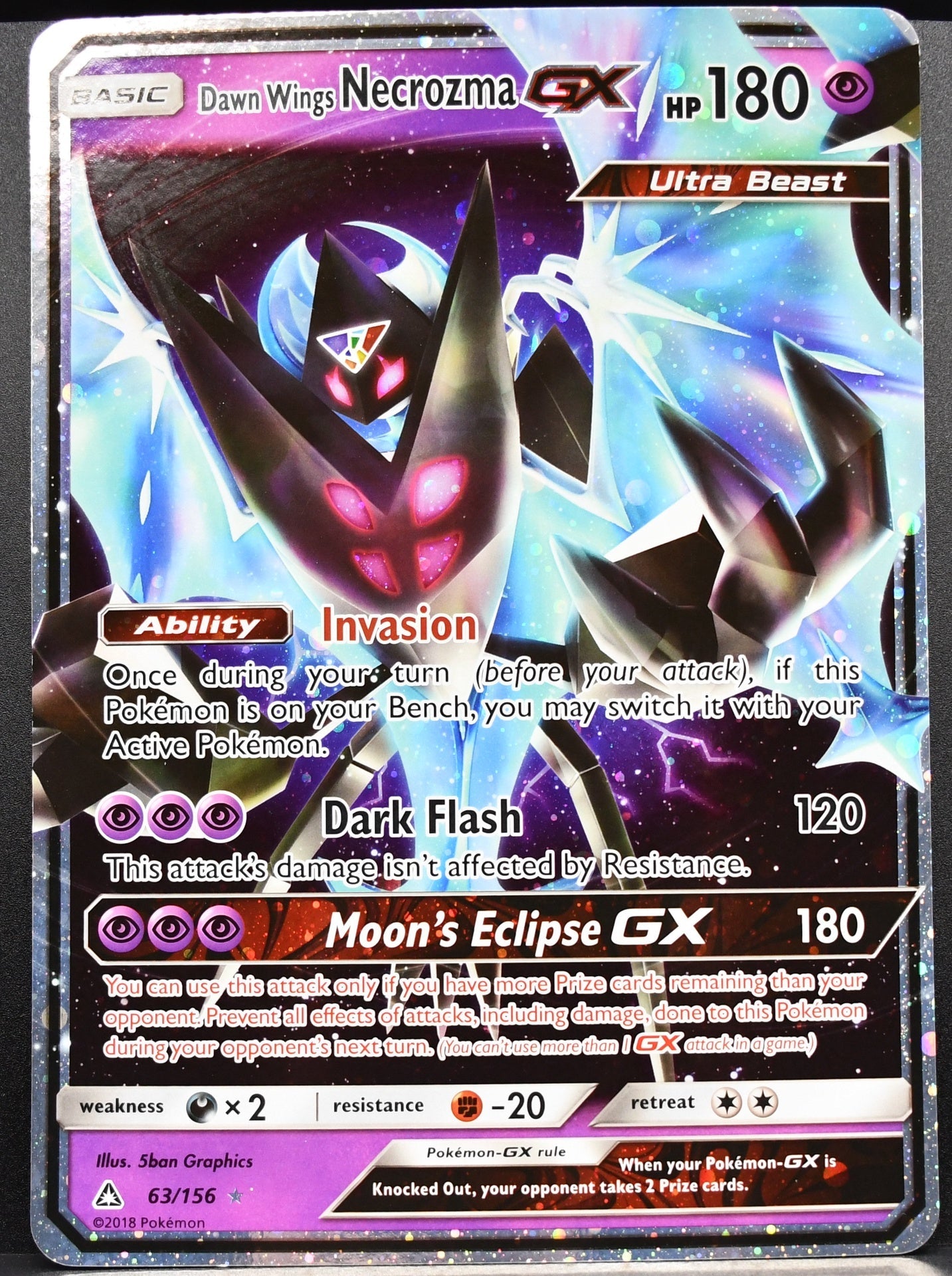 Pokémon Dawn Wings Necrozma JUMBO 63/156 MP Holofoil English