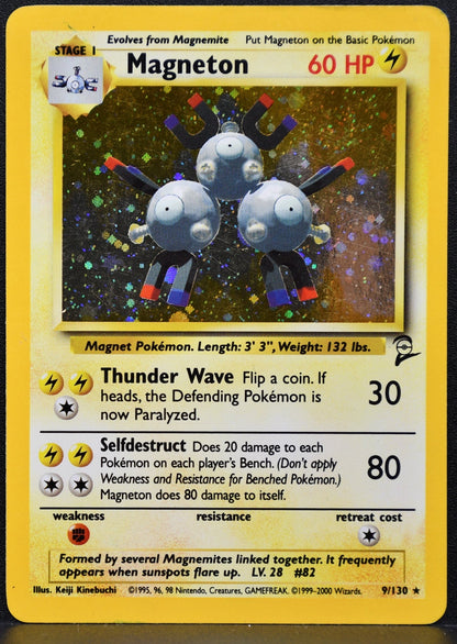 Pokemon TCG Magneton 9/130 Base Set 2 Holofoil HP