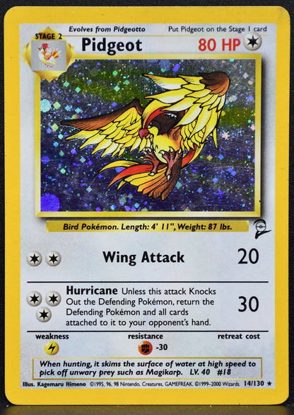 Pokemon TCG Pidgeot 14/130 Base Set 2 Holofoil MP