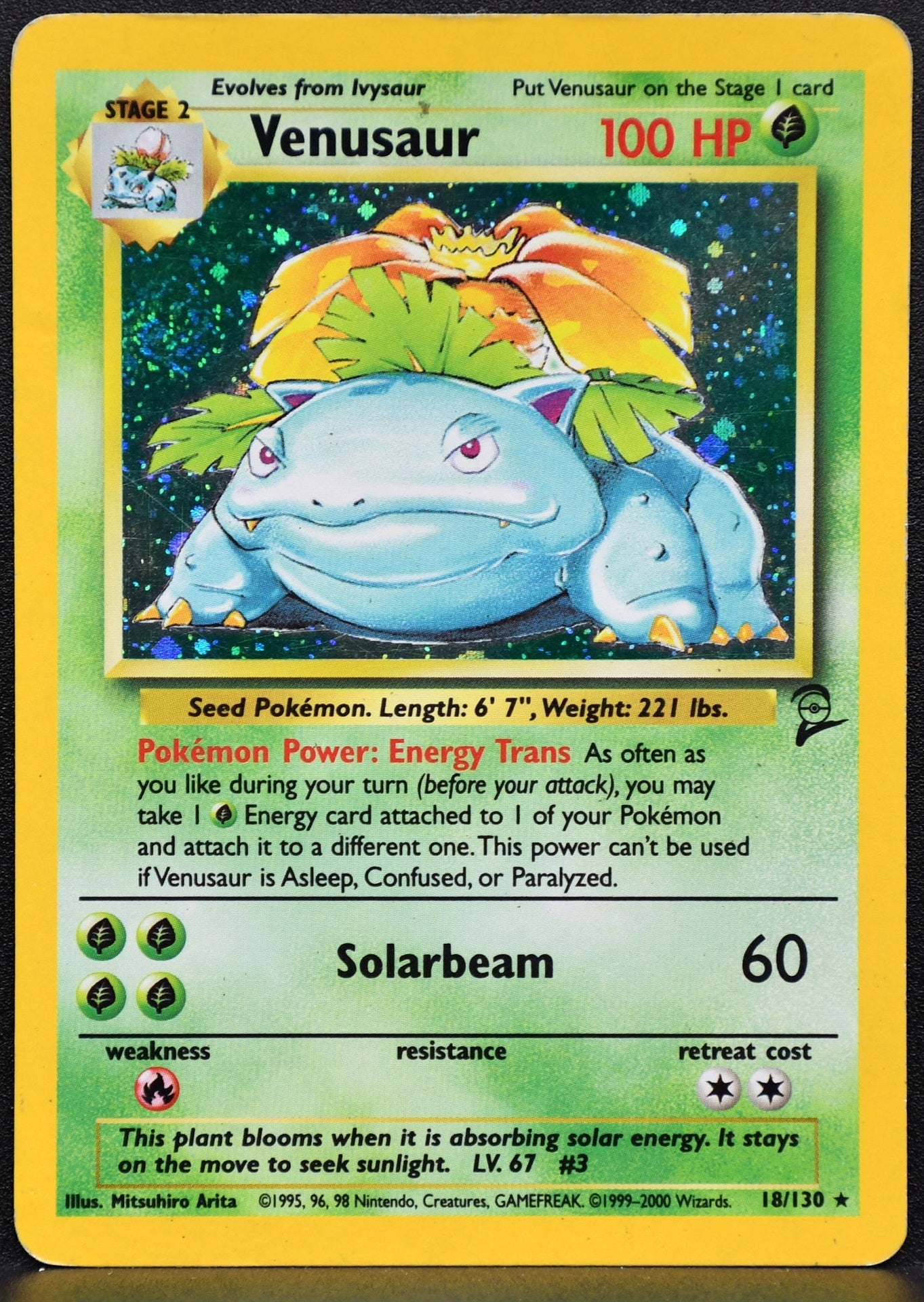 Pokemon TCG Venusaur 18/130 Base Set 2 Holofoil HP