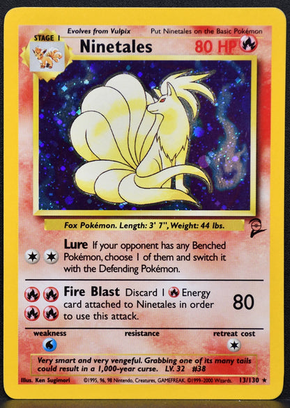 Pokemon TCG Ninetales 13/130 Base Set 2 Holofoil LP #1