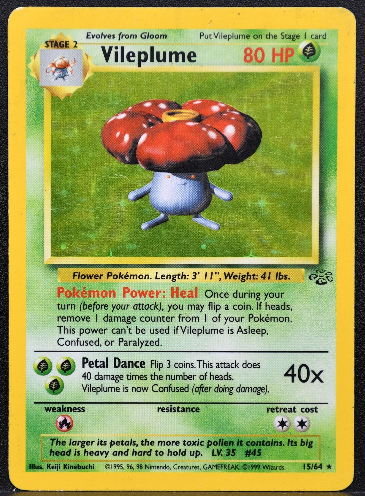 Pokemon TCG Vileplume 15/64 Jungle Holofoil HP #2