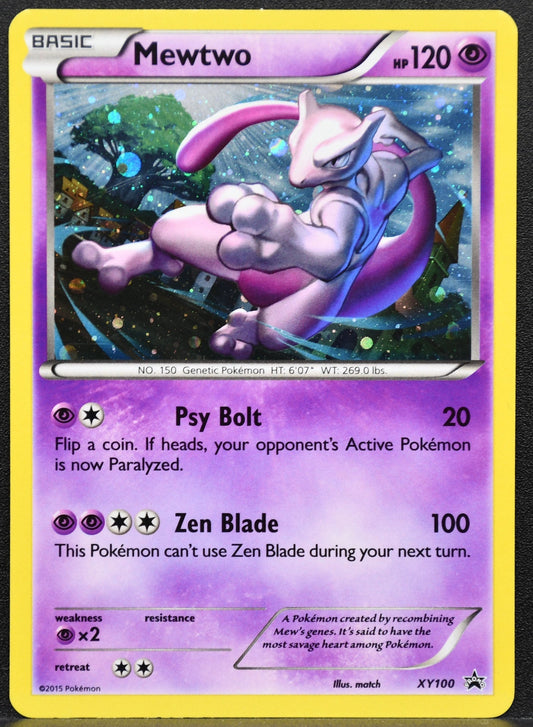 Pokemon TCG Mewtwo XY100 XY Promo Holofoil Damaged