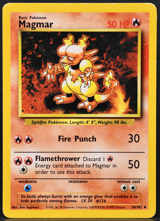 Pokemon TCG Magmar 36/102 Base Set HP