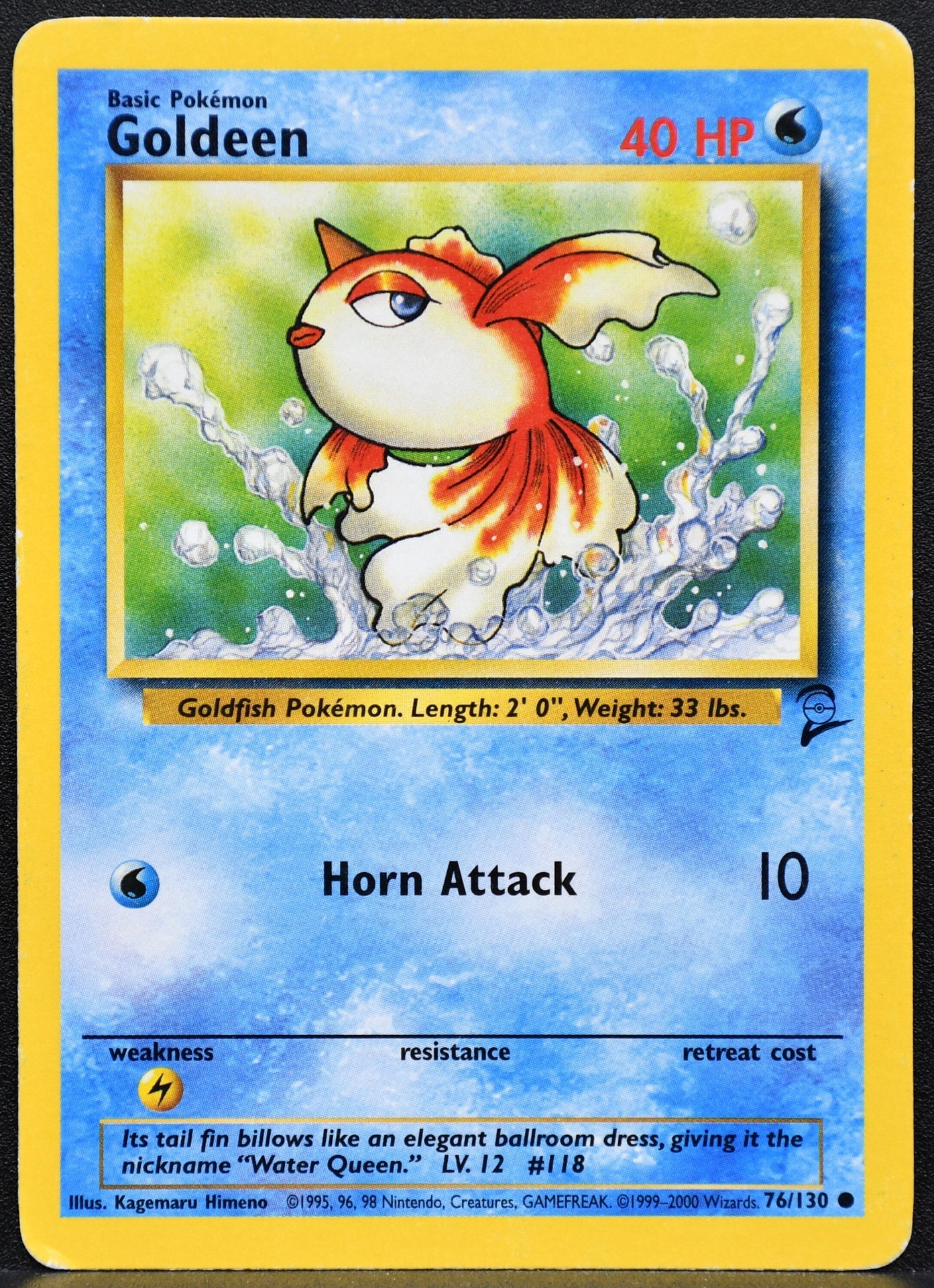 Pokemon TCG Goldeen 76/130 Base Set 2 Damaged