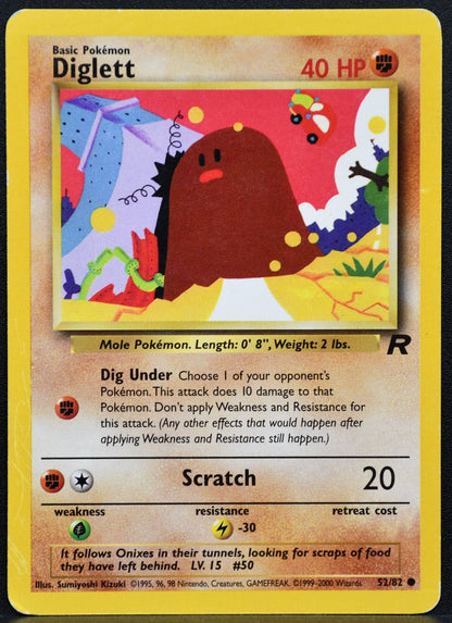 Pokemon TCG Diglett 52/82 Team Rocket HP