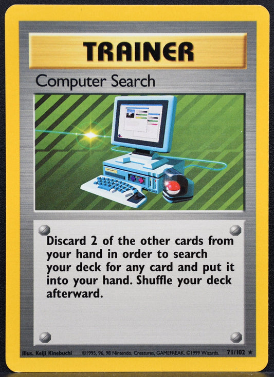 Pokemon TCG Computer Search 71/102 Base Set MP