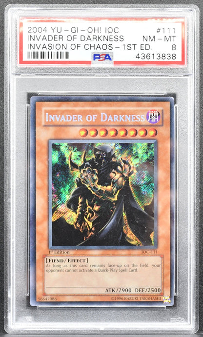 Yu-Gi-Oh Invader of Darkness IOC-111 PSA 8 Invasion of Chaos 1st Edition