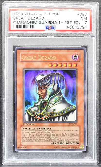 Yu-Gi-Oh Great Dezard PGD-020 PSA 7 Pharaonic Guardian 1st Edition