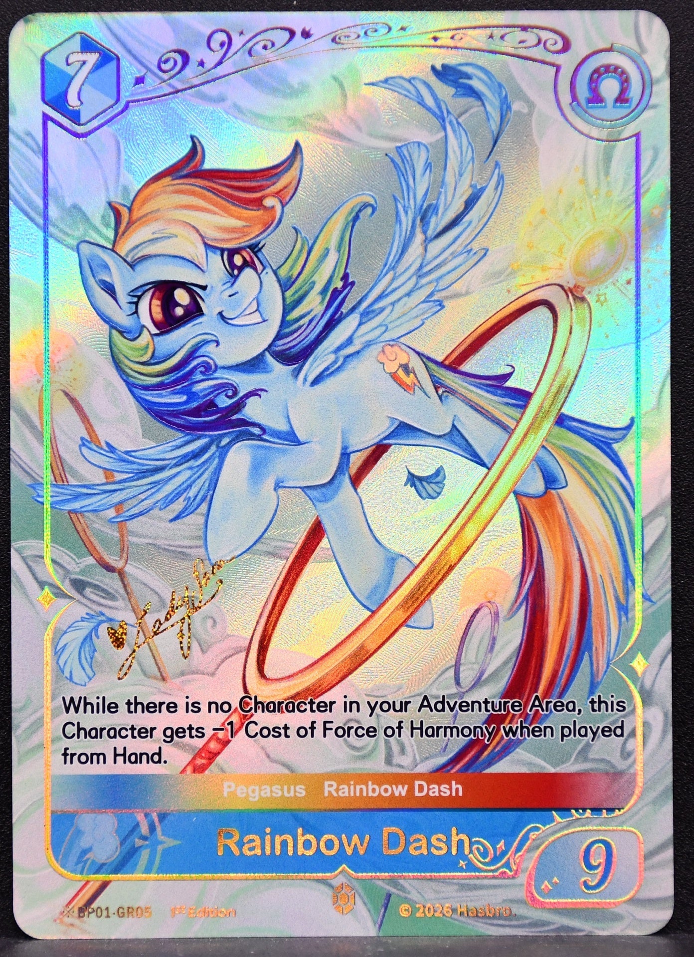My Little Poney Card Game Rainbow Dash Signed BP01-GR05 1st Edition