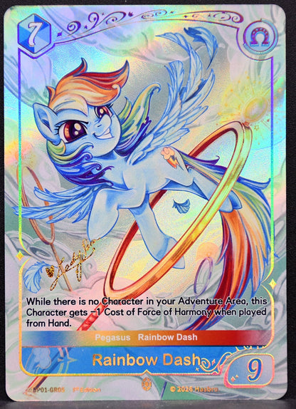 My Little Poney Card Game Rainbow Dash Signed BP01-GR05 1st Edition