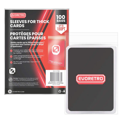 Large Card Sleeves – Fits Thick Cards Up to 180pt (Pack of 100)