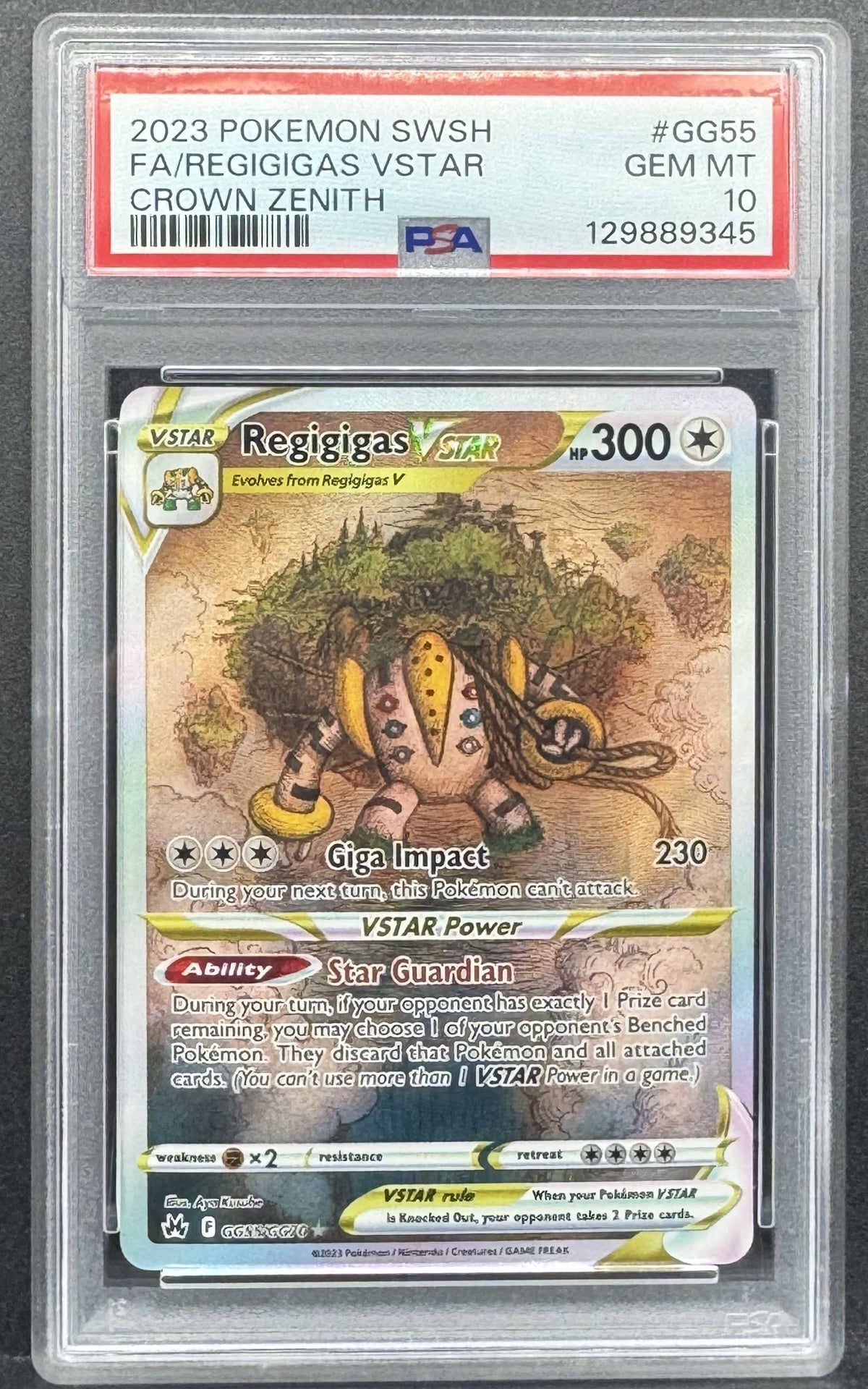 Pokemon TCG Regigigas VSTAR GG55/GG70 Crown Zenith PSA 10