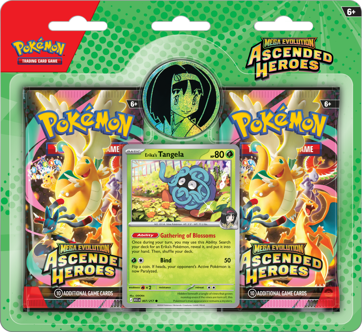 Pokemon TCG ME2.5 Ascended Heroes 2-Pack Blister Collection Erika (EN)