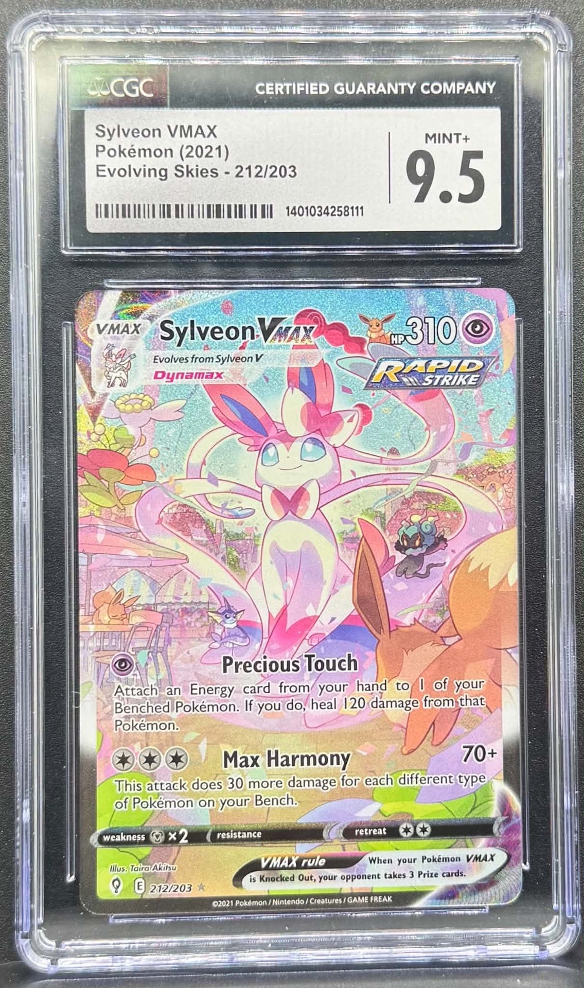 Pokemon TCG Sylveon VMAX Evolving SKies 212/203 CGC 9.5