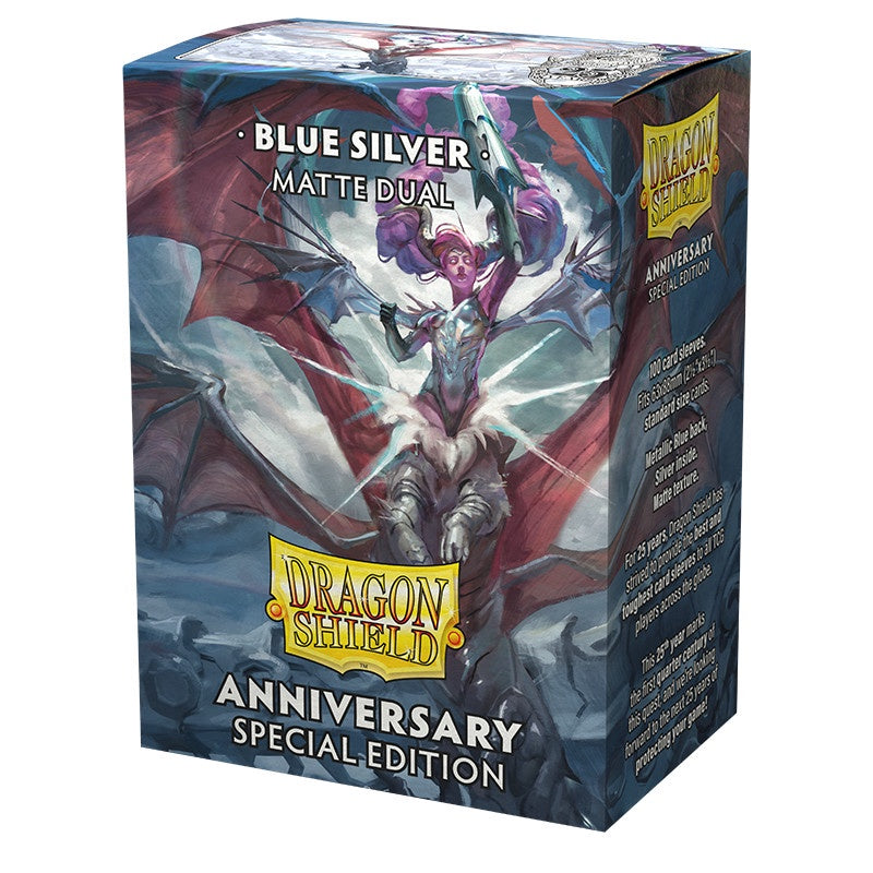 Dragon Shield Sleeves Dual Matte Cobalt & Silver (100)