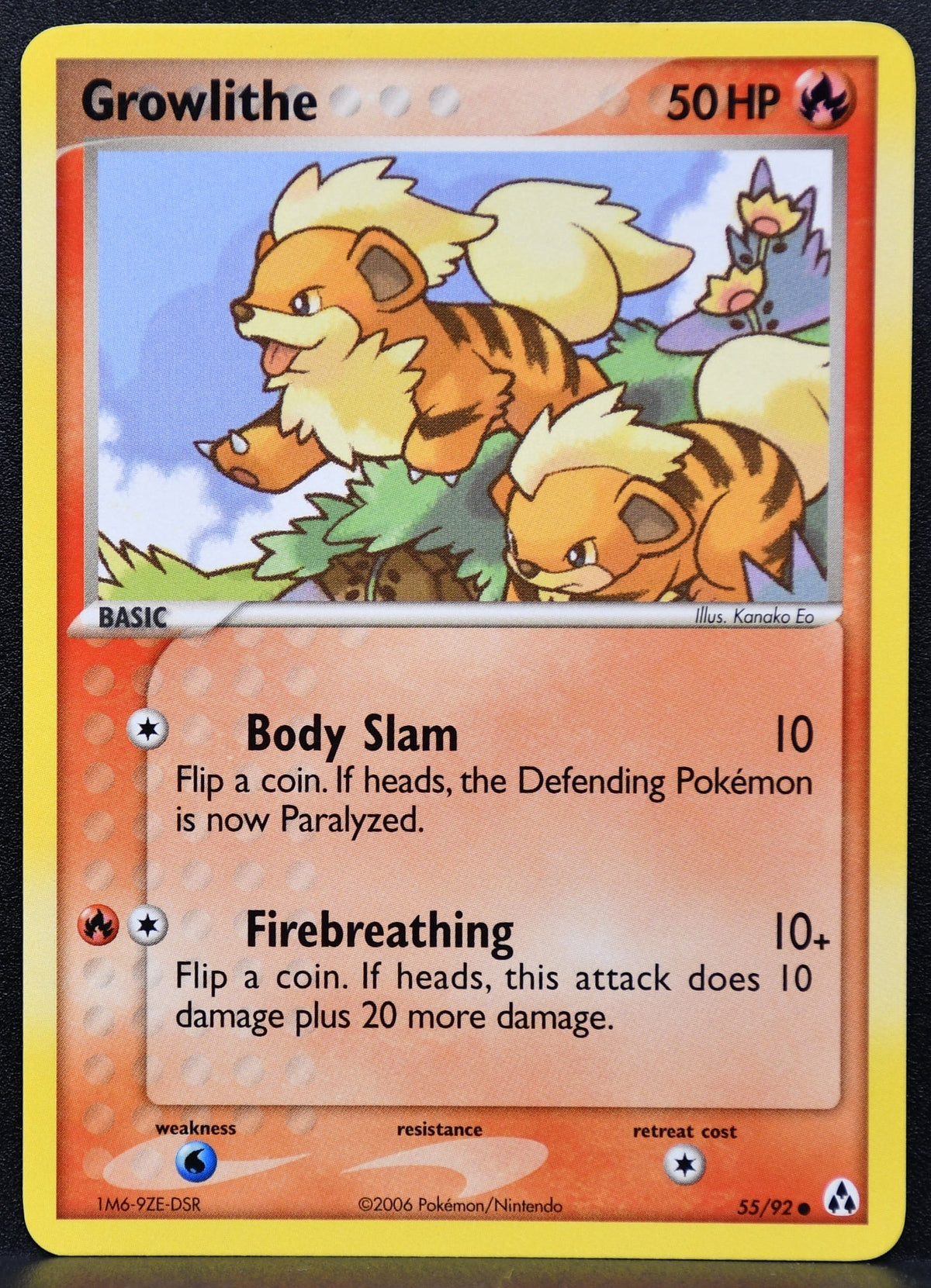 Pokemon TCG Growlithe 55/92 Ex Legend Maker Regular LP