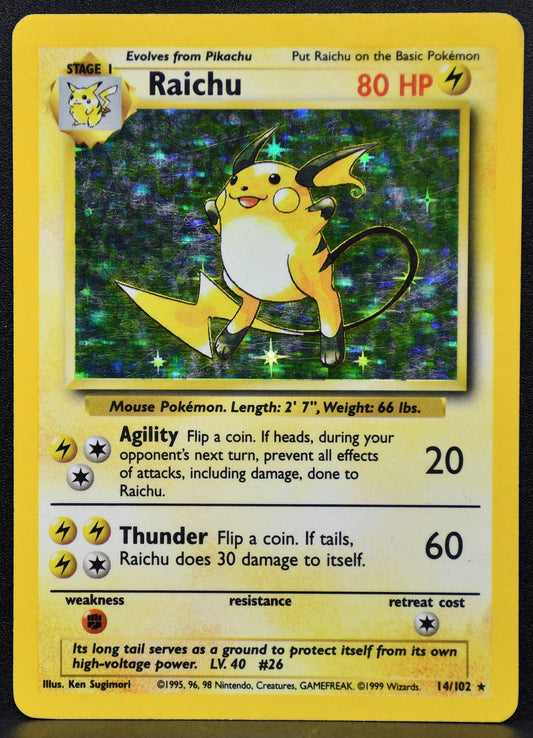 Pokemon TCG Raichu 14/102 Base Set Holofoil HP #1