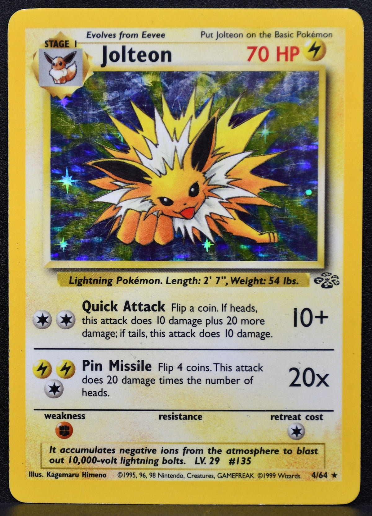 Pokemon TCG Jolteon 4/64 Jungle Holofoil HP
