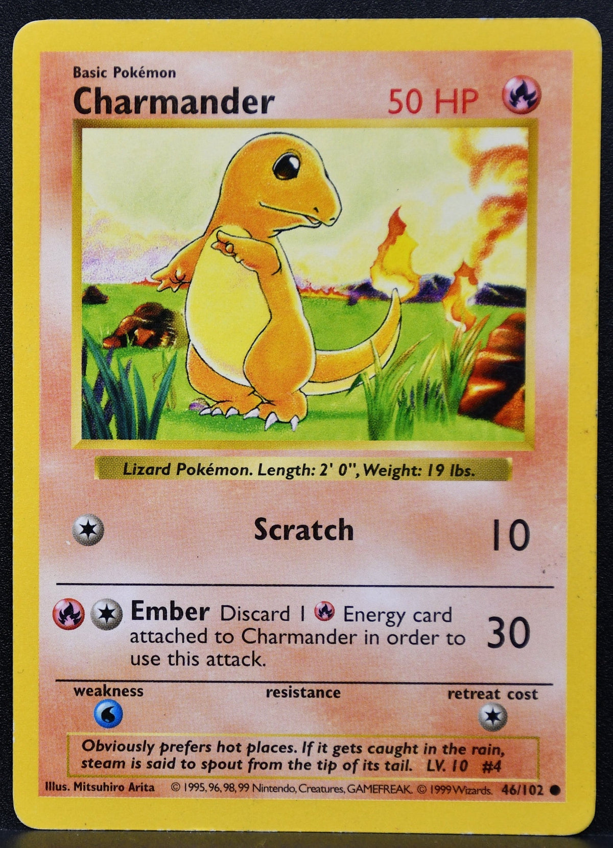 Pokemon TCG Charmander 46/102 Base Set Shadowless MP