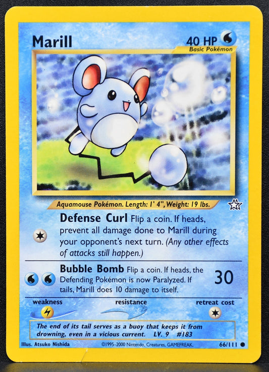 Pokemon TCG Marill 66/111 Neo Genesis Regular Damaged