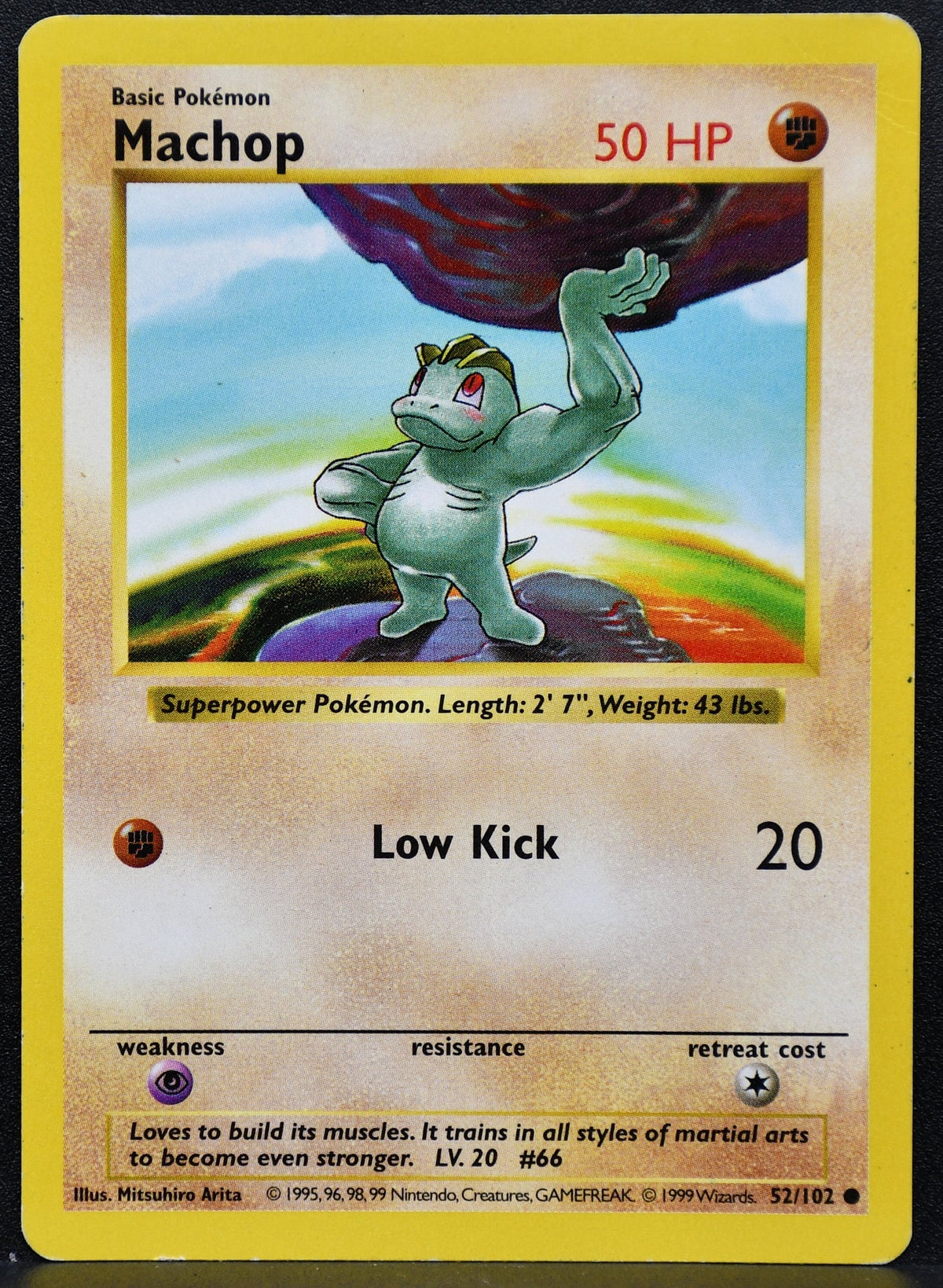 Pokemon TCG Machop 52/102 Base Set Shadowless MP