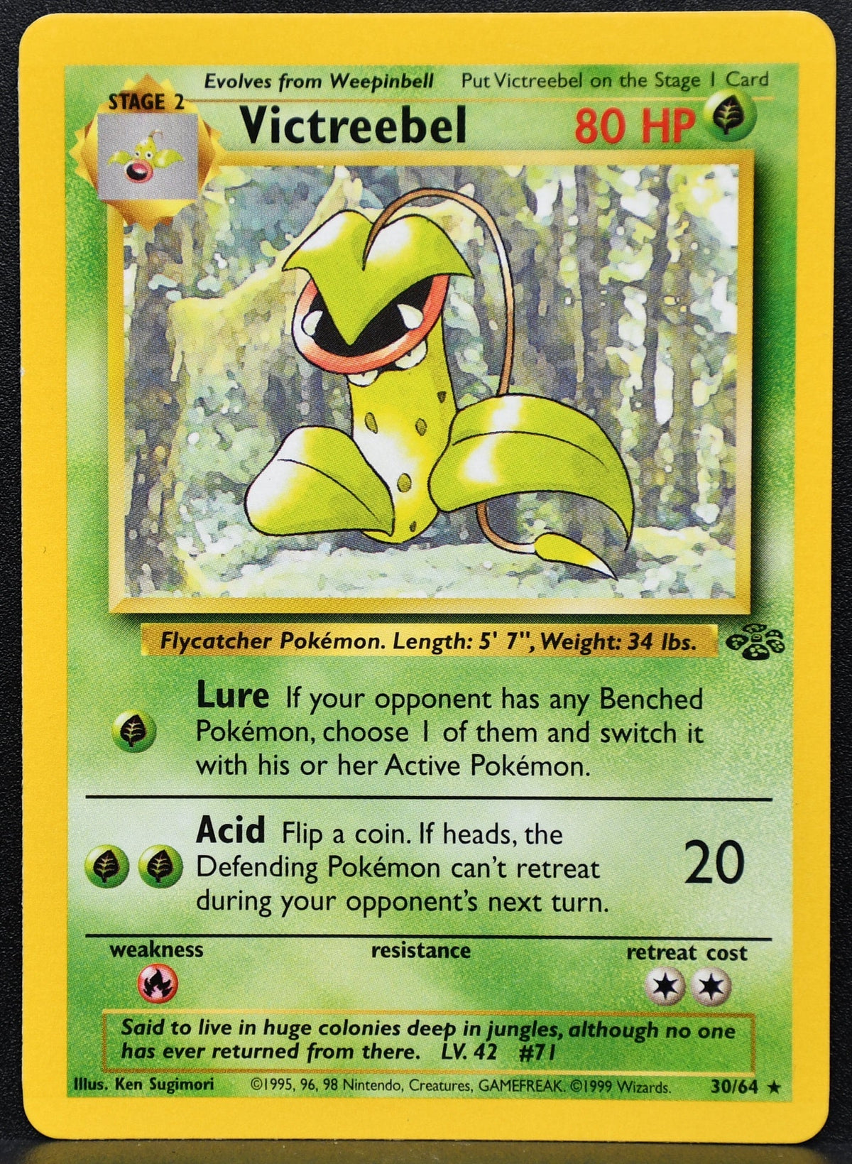 Pokemon TCG Victreebel 30/64 Jungle Regular LP