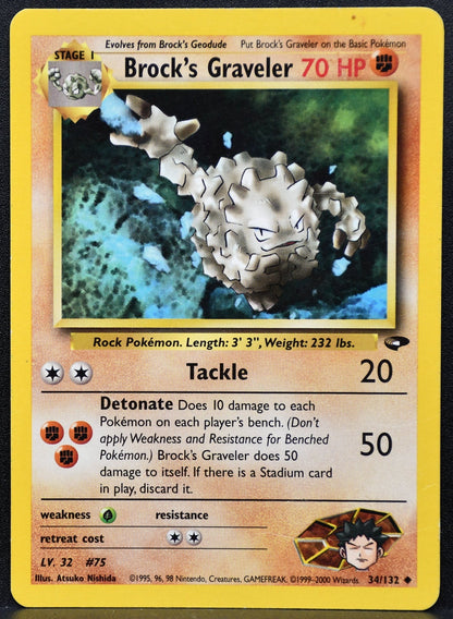 Pokemon TCG Brock's Graveler 34/132 Gym Challenge Regular MP