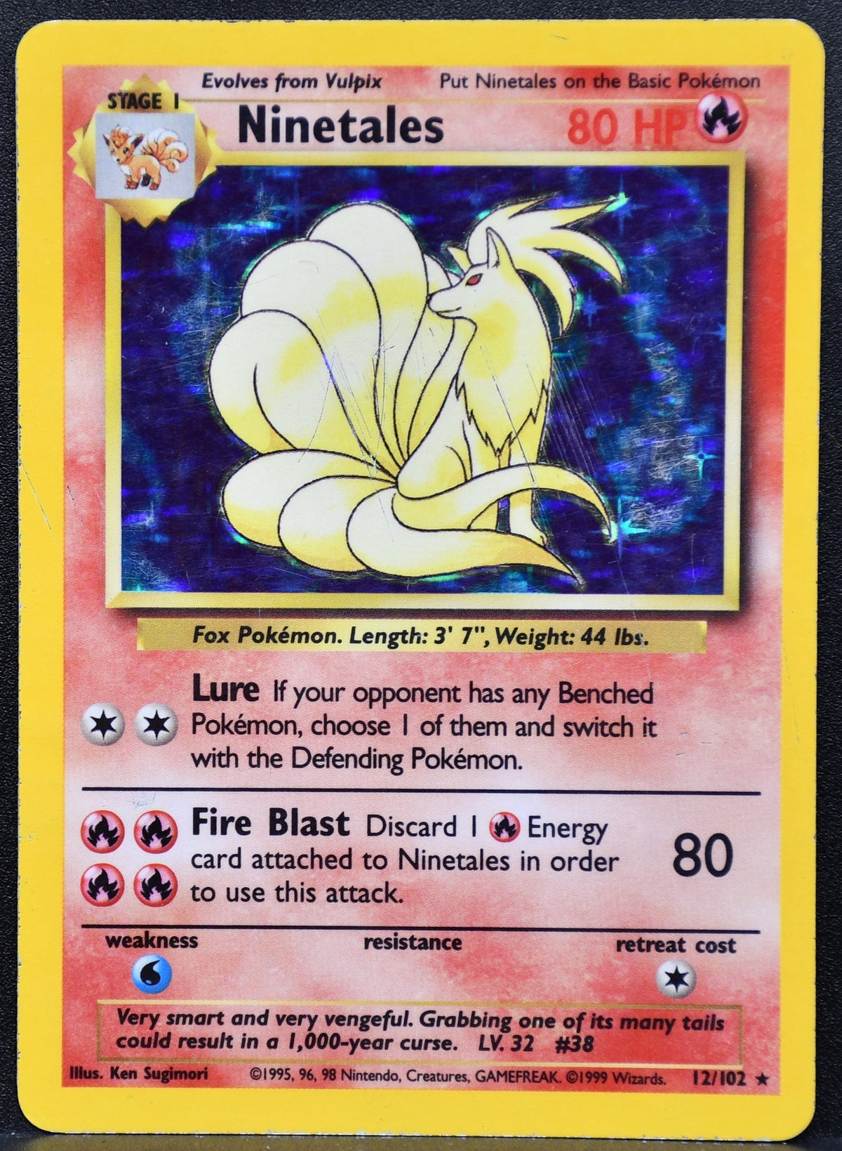 Pokemon TCG Ninetales 12/102 Base Set Holofoil HP