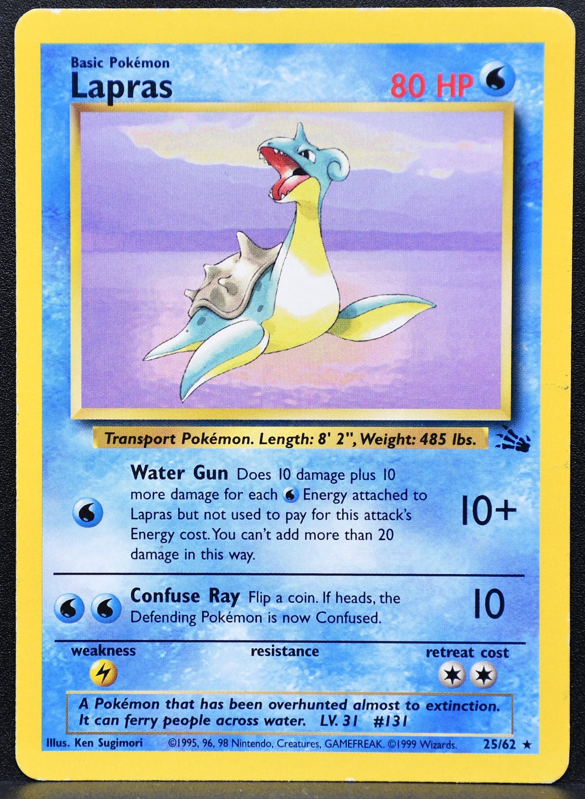 Pokemon TCG Lapras 25/62 Fossil Regular HP