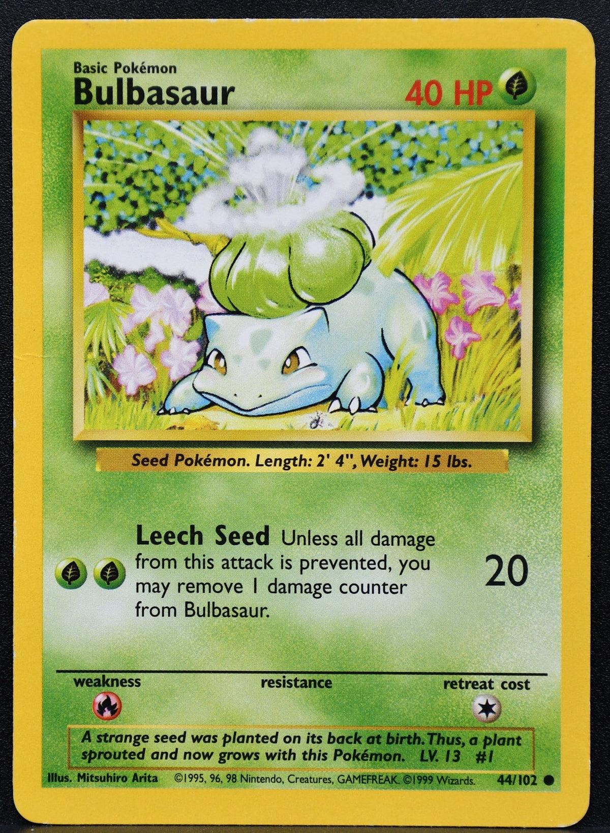 Pokemon TCG Bulbasaur 44/102 Base Set Regular HP