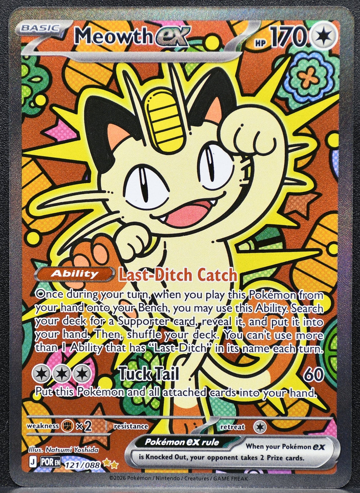 Pokemon TCG Meowth ex 121/088 Perfect Order Full Art NM