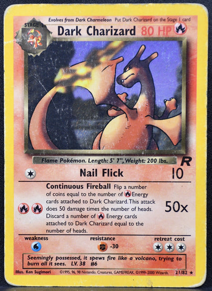 Pokemon TCG Dark Charizard 21/82 Team Rocket Regular Damaged