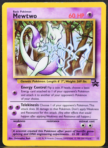 Pokemon TCG Mewtwo 12 Promo Black Star Regular MP