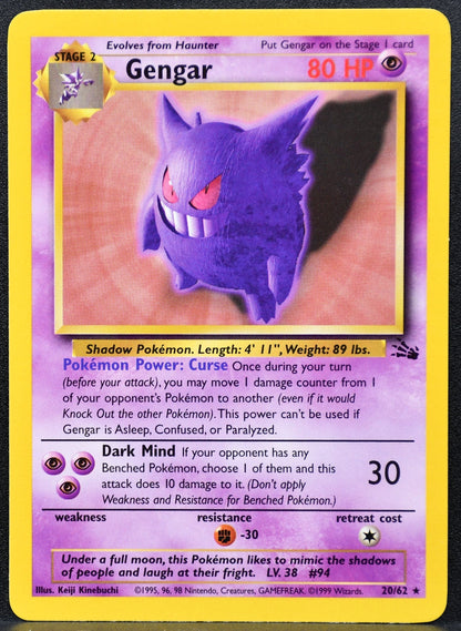 Pokemon TCG Gengar 20/62 Fossil Regular LP