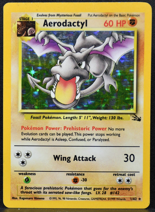 Pokemon TCG Aerodactyl 1/62 Fossil Holofoil MP